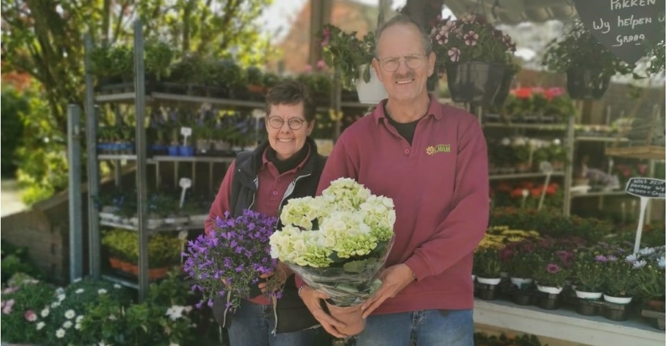 Actie tuintegel voor tuinplant - klimaatkamer bloemisterij Ham Nijkerkerveen