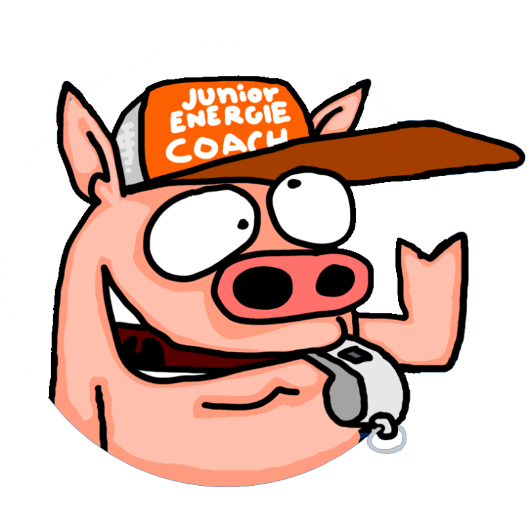 Logo Junior Energiecoach Nijkerk portret Varkentje Rund