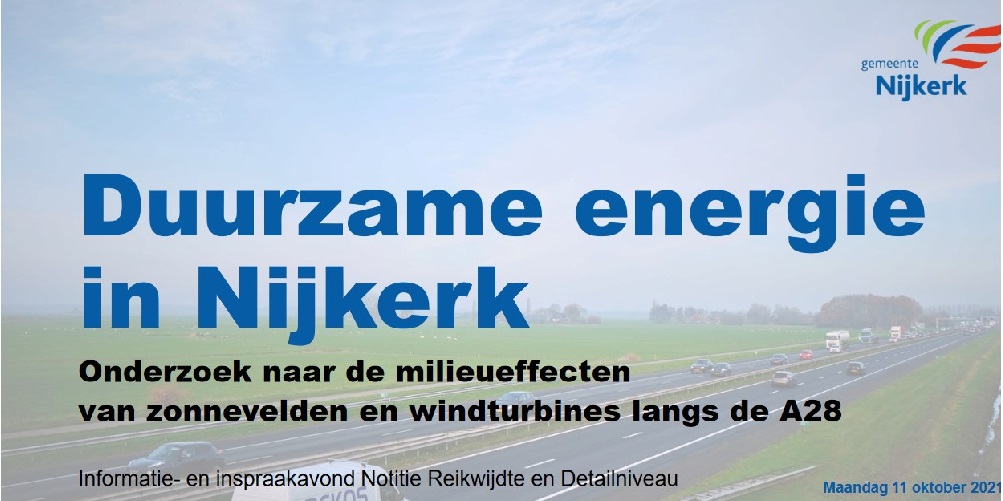 Bijeenkomst Duurzame Energie Nijkerk 11 oktober 2021 windmolens zonnevelden