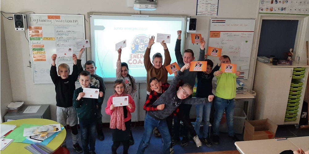 Klas vol Rehobothschool Junior Energiecoaches 2021 groep 6b Duurzaam nijkerk