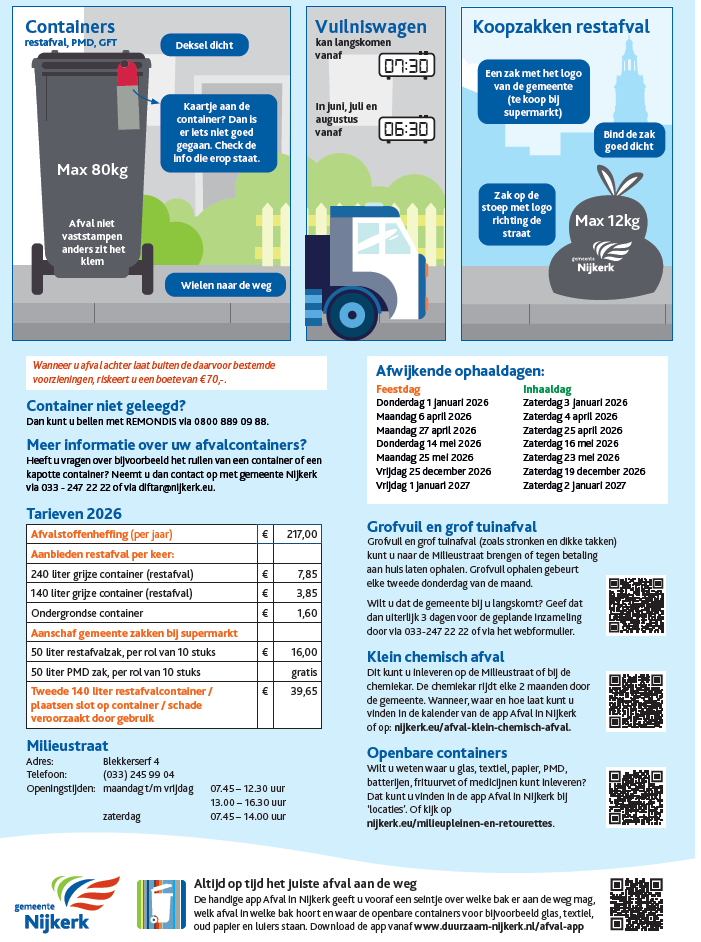 Afvalkalender 2026 - info